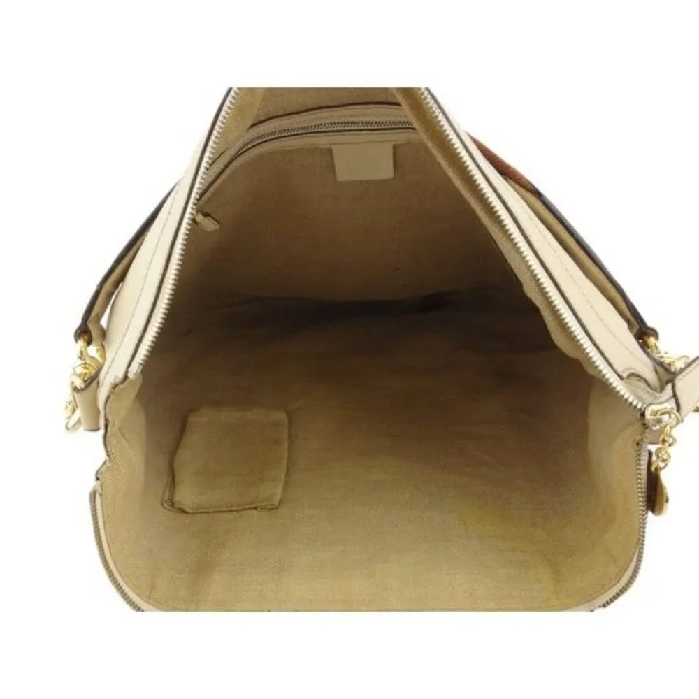 GUCCI Shoulder Bag Beige Brown Yellow Gold Women 154401 Authentic secondhand - Picture 7 of 8